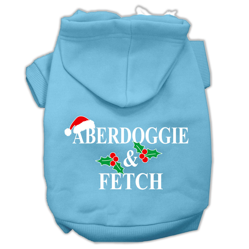Aberdoggie Christmas Screen Print Pet Hoodies Baby Blue Size L