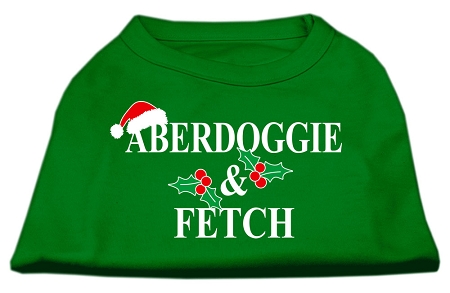 Aberdoggie Christmas Screen Print Shirt Emerald Green Lg